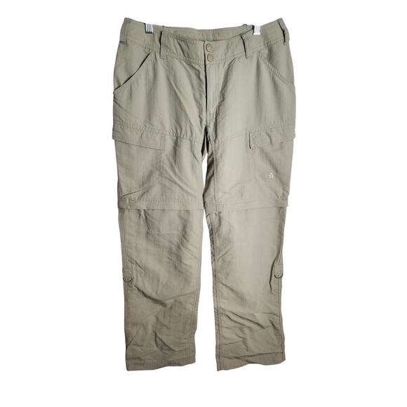 The North Face women Khaki cargo convertible hiking pants sz 8 pockets gorpcore - Picture 1 of 12